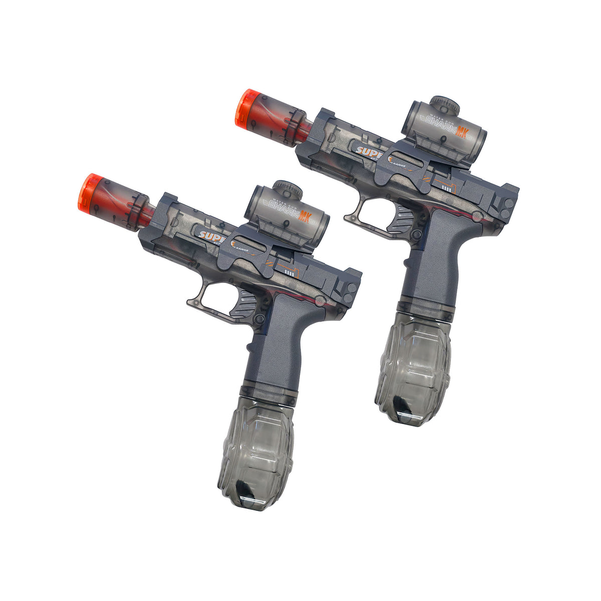 AquaRyzers HydroGrip G-9 Electric Water Blasters (GREY Dual Bundle)