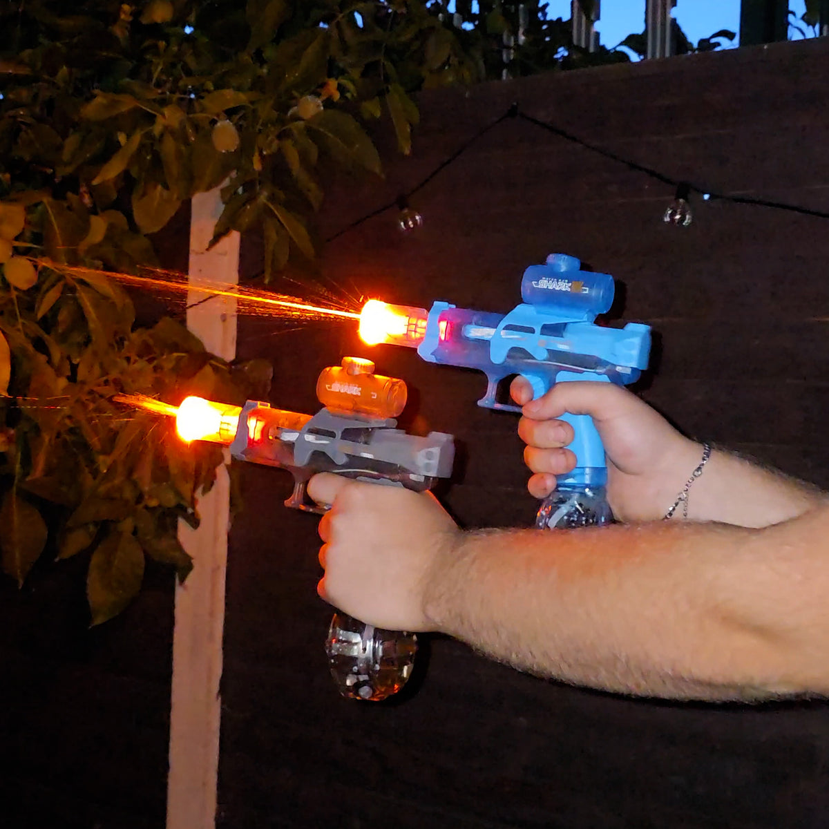 AquaRyzers HydroGrip G-9 Electric Water Blasters (BLUE Dual Bundle)