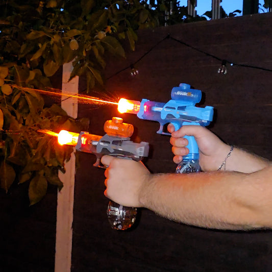 AquaRyzers HydroGrip G-9 Electric Water Blasters (GREY Dual Bundle)